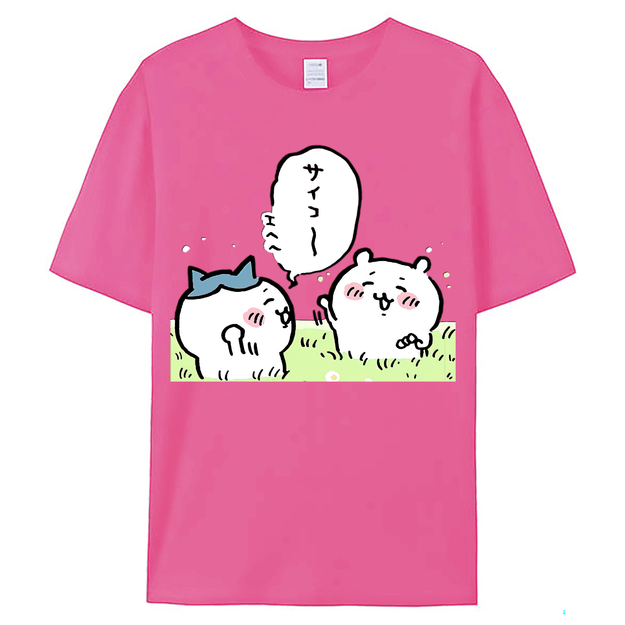 （画像用） ちいかわ ちいかわ Chii-kawa chiikawa レディースカジュアルプリントTシャツ（綿100％）